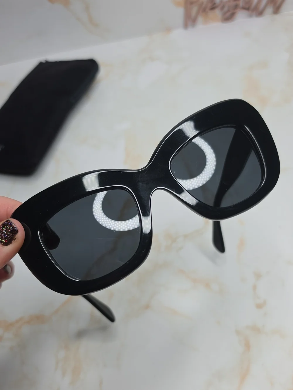 Celine Diane Oversized Black Sunglasses